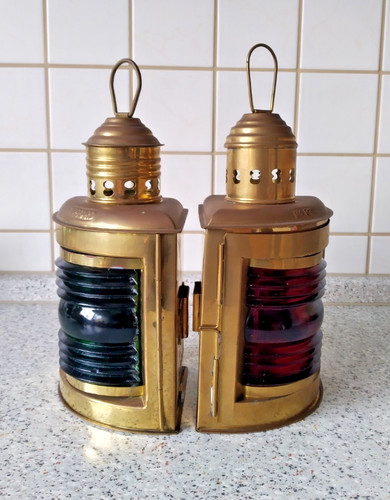 Schiffslaterne messing port - 2x,