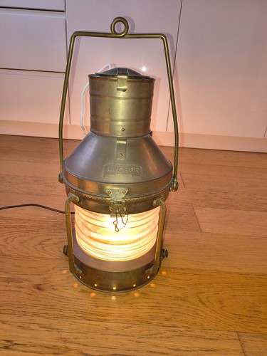 Vintage messing kuper lampe - kuper,